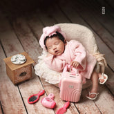 Baby Bathrobe with Hair Towel O205 | 9M | Pink